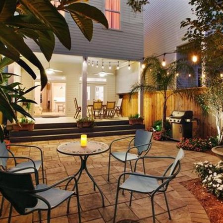 outdoor dining room at night new orleans