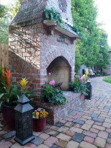 old brick custom fireplace