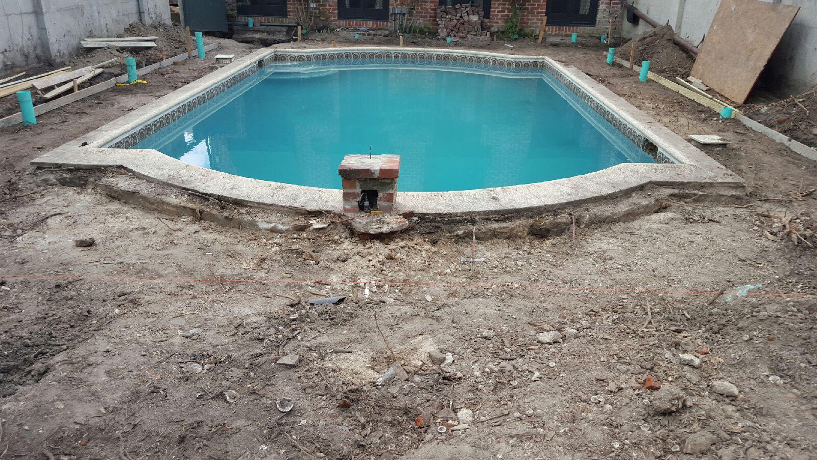 French Quarter pool correcting drainage